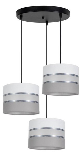 Lustră pe cablu CORAL 3xE27/60W/230V alb/gri