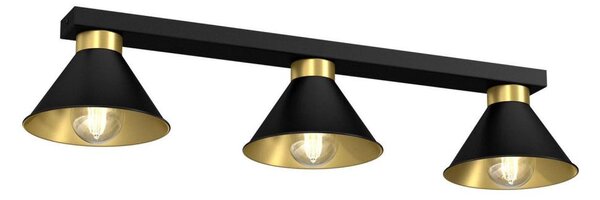 Plafonieră DEMET 3xE27/60W/230V neagră/aurie