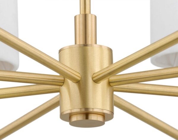 Lustră pe tijă ABRUZZO 8xE14/15W/230V alamă/albă Argon 5051