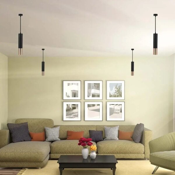 Lustră pe tijă 1xGU10/35W/230V 30 cm neagră/aurie