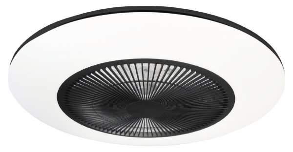Plafonieră LED dimabilă cu ventilator ARIA LED/38W/230V negru/alb + telecomandă