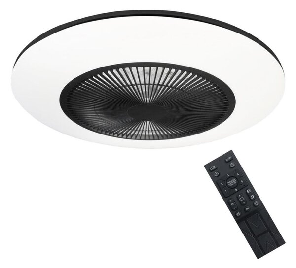Plafonieră LED dimabilă cu ventilator ARIA LED/38W/230V negru/alb + telecomandă
