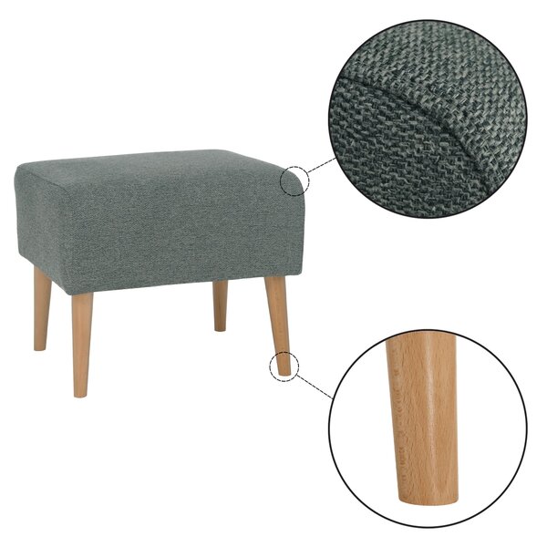 Taburet SAMY, stofa clasica verde menta, 42x52x43 cm