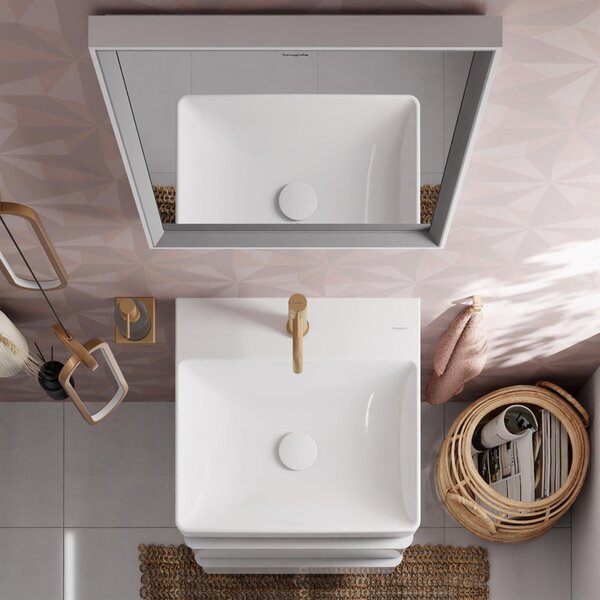 Hansgrohe Xelu Q lavoar 50x48 cm dreptunghiular clasică-mobilier alb luciu 61012450