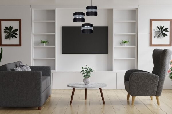 Lustră pe cablu CORAL 3xE27/60W/230V negru/crom d. 45 cm