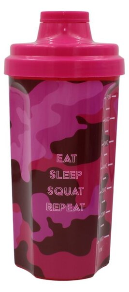 Shaker Eat Sleep Squat Repeat, Koopman, culoarea roz, 700ml