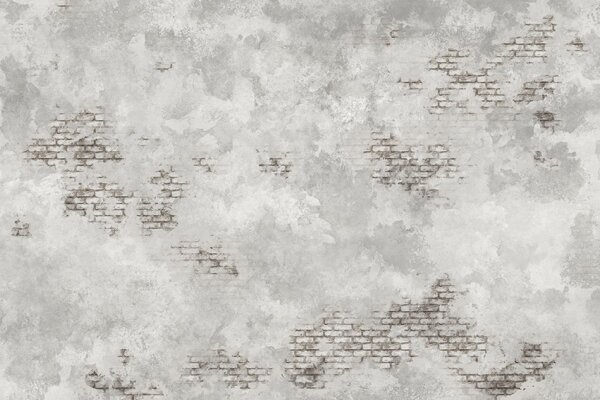Tapet Textură de tencuială în stil grunge cu fragmente de cărămidă aparentă, Fototapet stil industrial, w05161 : Uwalls.ro