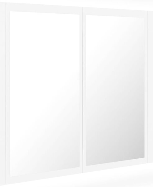 Dulap de baie cu oglindă și LED, alb, 60x12x45 cm acril