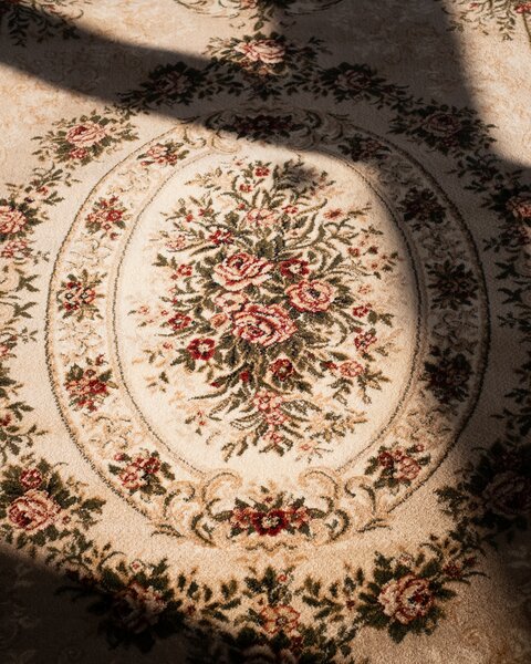 Covor Clasic Sufragerie, Model Lotos 1529 110, Bej Dreptunghi, 80x200