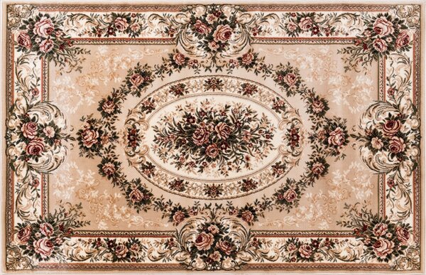 Covor Clasic Sufragerie, Model Lotos 1529 110, Bej Dreptunghi, 200x300