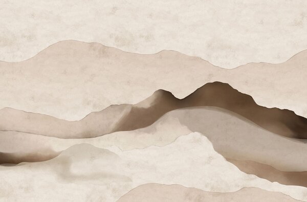 Tapet Munti abstracți în stilurile Japandi și minimalist, Fototapet Abstract, w05434 : Uwalls.ro