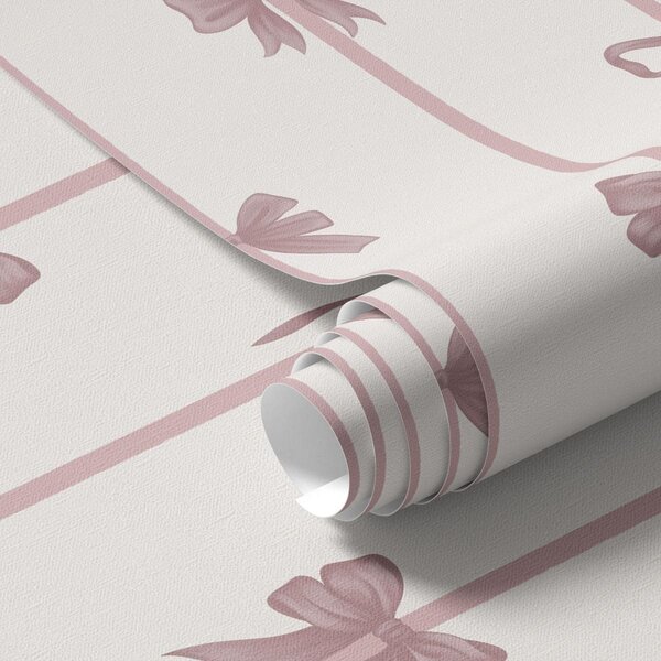 Tapet Fundite roz cu panglici pe un fundal deschis, Tapet geometrie, Tapet dungi, a01074 : Uwalls.ro