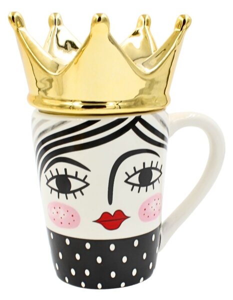 Cană cu capac Queen, 14x10x17,5cm, Hoff Interieur