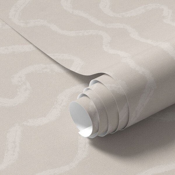 Tapet Model ondulat de lumină pe fundal bej, Tapet abstract, a01167 : Uwalls.ro