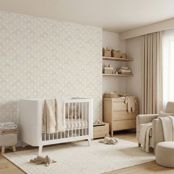 Tapet Arce neutre, de culoare deschisă, dispuse într-un model repetitiv, Tapet abstract, a01164v3 : Uwalls.ro
