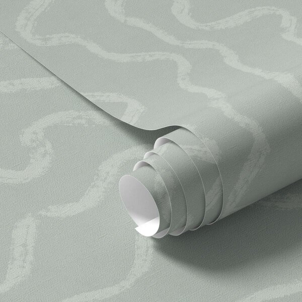Tapet Model ondulat de lumină pe fundal verde, Tapet abstract, a01167v2 : Uwalls.ro