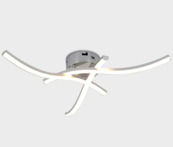 Plafoniera LED, 3 becuri, 50Hz, 16W, 230V, 9 x 12 x 43 x 43 cm, alb/argintiu