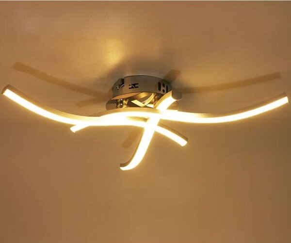 Plafoniera LED, 3 becuri, 50Hz, 16W, 230V, 9 x 12 x 43 x 43 cm, alb/argintiu