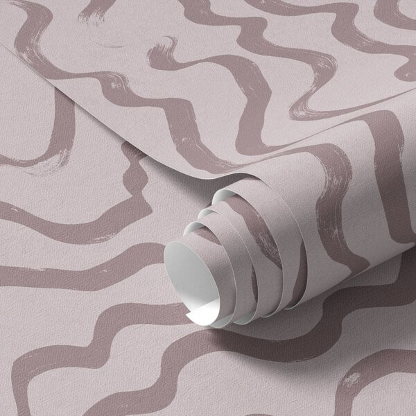 Tapet Linii ondulate roz pe un fundal deschis, Tapet abstract, a01168v3 : Uwalls.ro