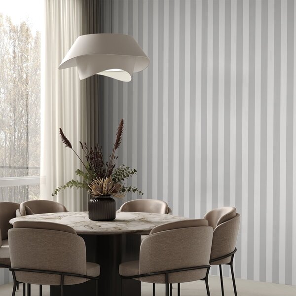 Tapet Dungi verticale de culoare gri deschis, Tapet geometrie, Tapet dungi, a01179v5 : Uwalls.ro