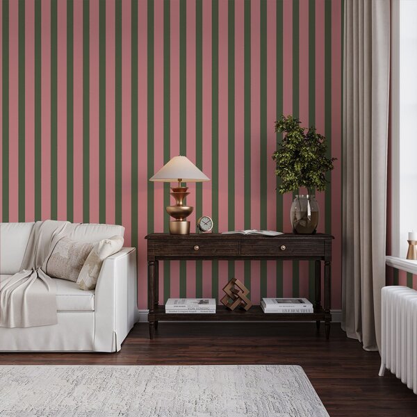 Tapet Dungi verticale roz și verzi, Tapet geometrie, Tapet dungi, a01180v2 : Uwalls.ro