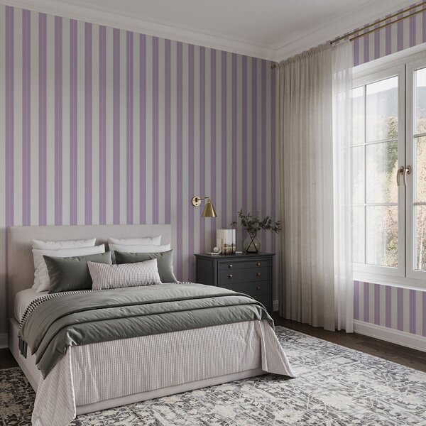 Tapet Dungi verticale de culoare violet deschis și gri, Tapet geometrie, Tapet dungi, a01181v3 : Uwalls.ro