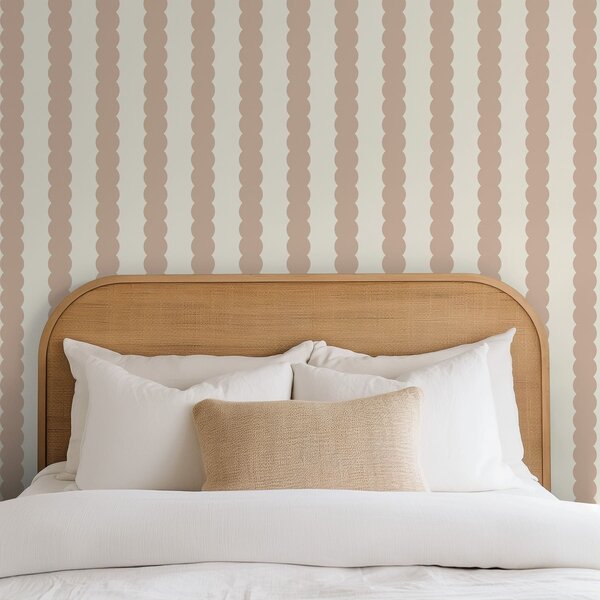Tapet Dungi ondulate bej în stil minimalist, Tapet geometrie, Tapet dungi, a01182v2 : Uwalls.ro