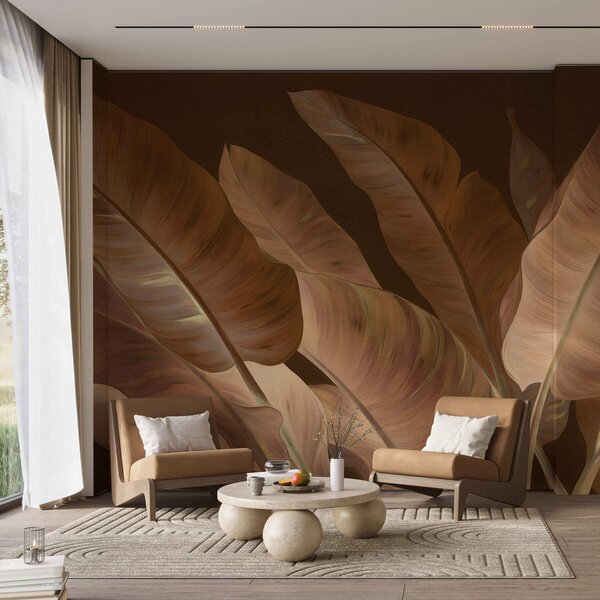 Tapet Frunze mari de bananier, Fototapet Natură, Fototapet Foi de palmier, w05499v2 : Uwalls.ro