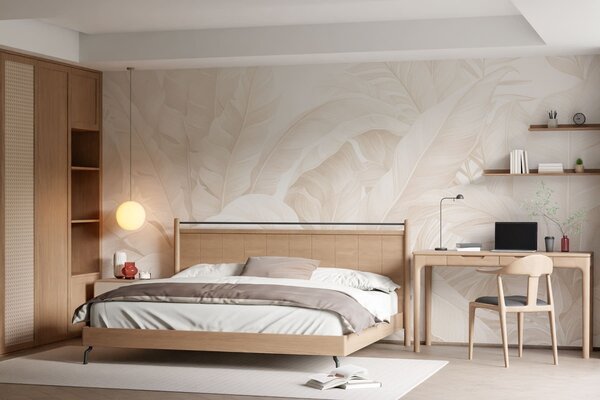 Tapet Frunze tropicale în stil vintage, Fototapet Natură, Fototapet Foi de palmier, w05518 : Uwalls.ro