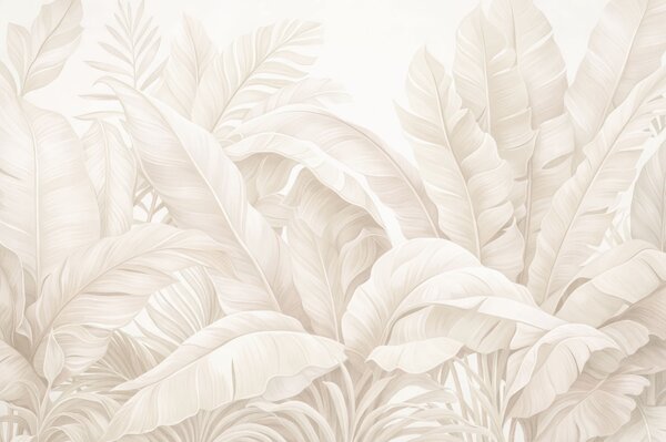 Tapet Frunze tropicale în stil vintage, Fototapet Natură, Fototapet Foi de palmier, w05518 : Uwalls.ro