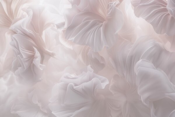 Tapet Forme florale abstracte cu petale curgătoare în nuanțe pastelate, Imagini de fundal unice, w09841 : Uwalls.ro