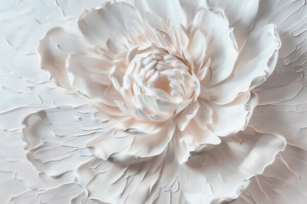 Tapet O floare delicată în basorelief, cu petale netede, în nuanțe deschise, Fototapet 3D, Fototapet 3D Flori, w09861 : Uwalls.ro
