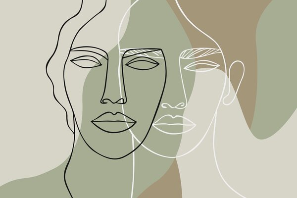 Tapet Fețe abstracte, Imagini de fundal unice, w05550 : Uwalls.ro