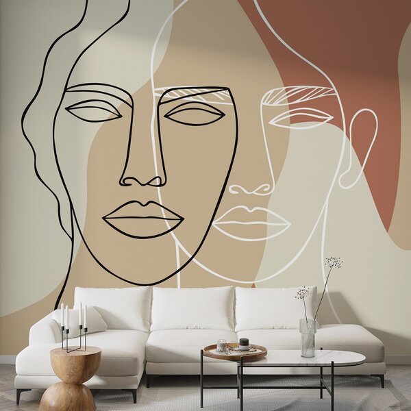 Tapet Fețe abstracte, Imagini de fundal unice, w05550v1 : Uwalls.ro
