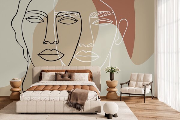 Tapet Fețe abstracte, Imagini de fundal unice, w05550v1 : Uwalls.ro
