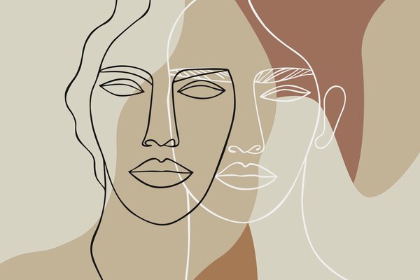Tapet Fețe abstracte, Imagini de fundal unice, w05550v1 : Uwalls.ro