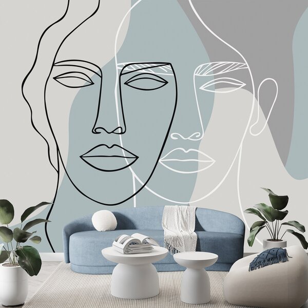 Tapet Fețe abstracte, Imagini de fundal unice, w05550v2 : Uwalls.ro