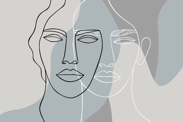 Tapet Fețe abstracte, Imagini de fundal unice, w05550v2 : Uwalls.ro