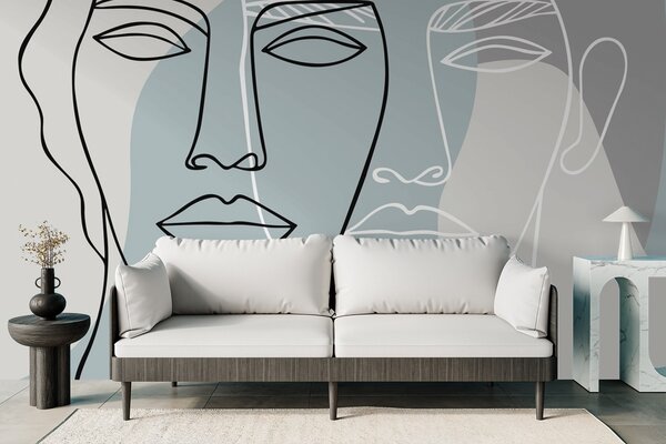 Tapet Fețe abstracte, Imagini de fundal unice, w05550v2 : Uwalls.ro