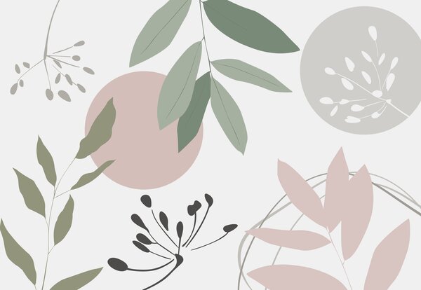 Tapet Abstracție cu plante, Imagini de fundal unice, w05552 : Uwalls.ro