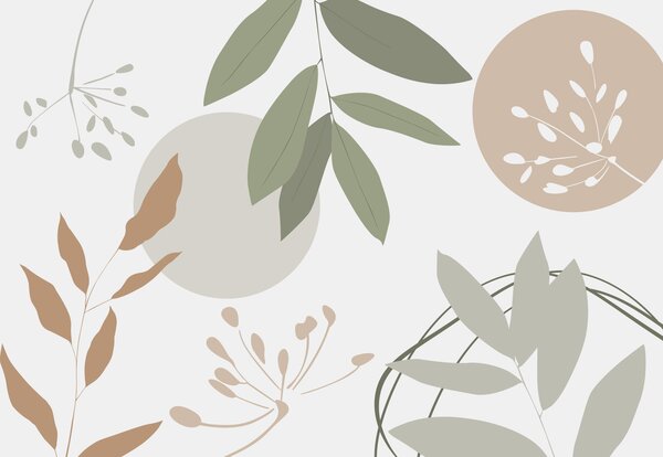 Tapet Abstracție cu plante, Imagini de fundal unice, w05552v2 : Uwalls.ro