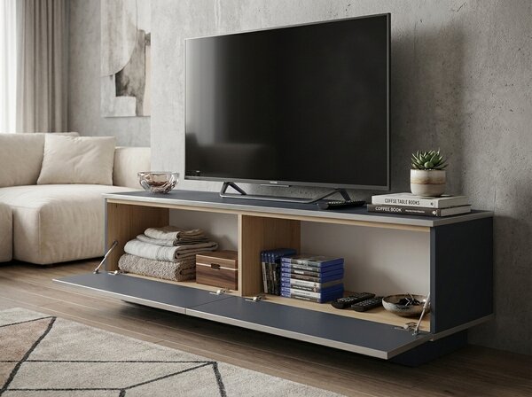 Dulap TV ALVIN 135 cm, antracit/argintiu