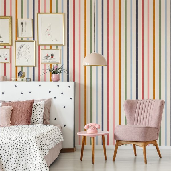 Tapet Dungi multicolore strălucitoare pe un fundal deschis, Tapet geometrie, Tapet dungi, a01184 : Uwalls.ro