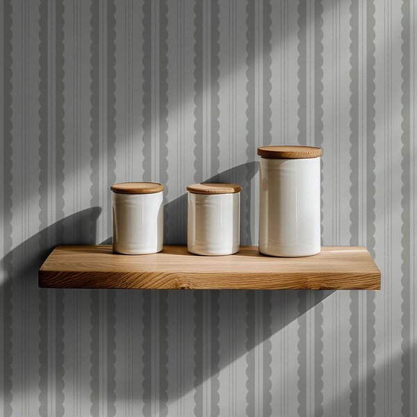 Tapet Dungi ondulate gri cu linii punctate fine, Tapet geometrie, Tapet dungi, a01185v1 : Uwalls.ro