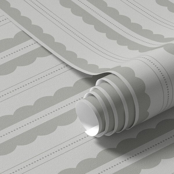 Tapet Dungi ondulate gri cu linii punctate fine, Tapet geometrie, Tapet dungi, a01185v1 : Uwalls.ro