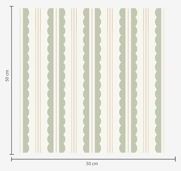 Tapet Dungi ondulate de culoare verde deschis cu puncte portocalii, Tapet geometrie, Tapet dungi, a01185v3 : Uwalls.ro
