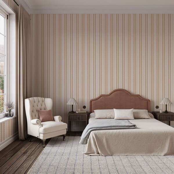 Tapet Dungi ondulate bej cu un contrast discret, Tapet geometrie, Tapet dungi, a01185v5 : Uwalls.ro