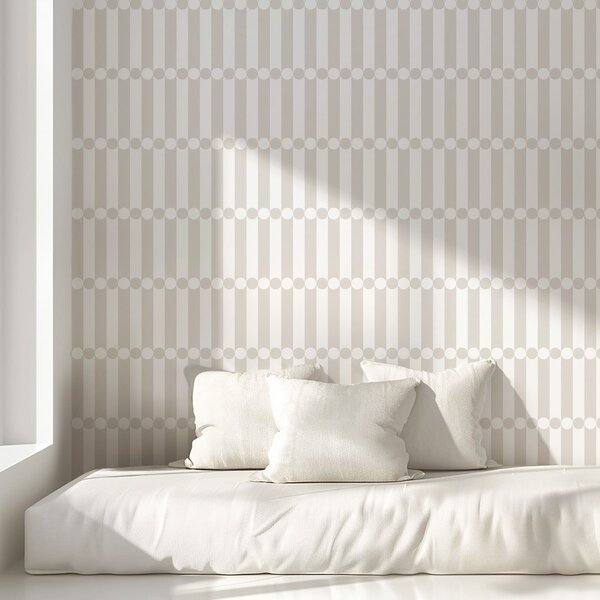 Tapet Dungi neutre deschise, cu un șir de cercuri, Tapet abstract, a01186v2 : Uwalls.ro
