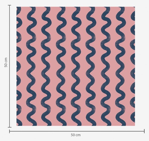 Tapet Model ondulat albastru închis pe fond roz, Tapet abstract, a01187 : Uwalls.ro