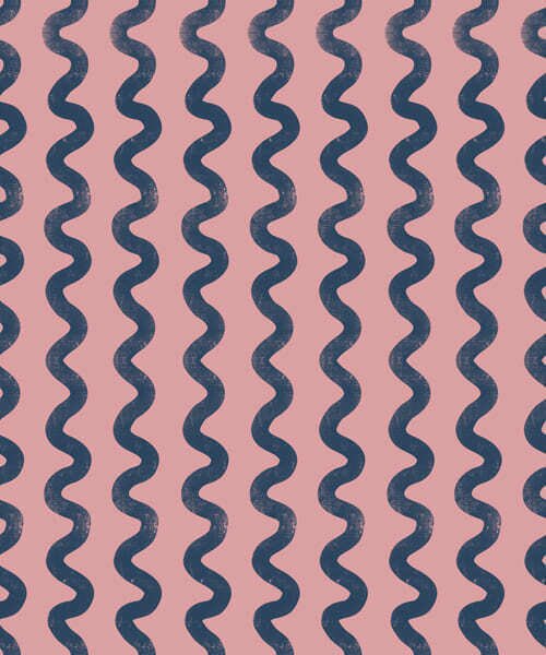 Tapet Model ondulat albastru închis pe fond roz, Tapet abstract, a01187 : Uwalls.ro